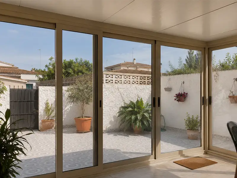 Interior de un cerramiento de terraza en Vélez-Málaga