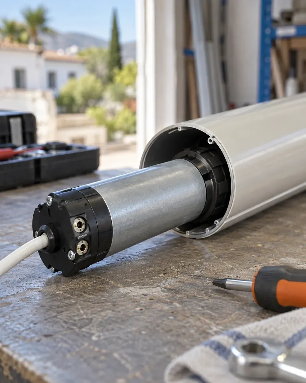 Motor tubular para toldo Motor tubular de toldo listo para colocarse dentro del tubo de enrollamiento